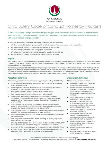 Child Safety Code of Conduct Homestay Providers (English & Vietnamese)